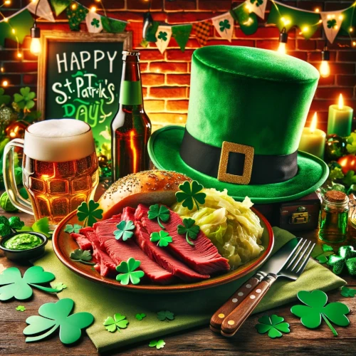 St Patricks day corned beef and cabbage image
